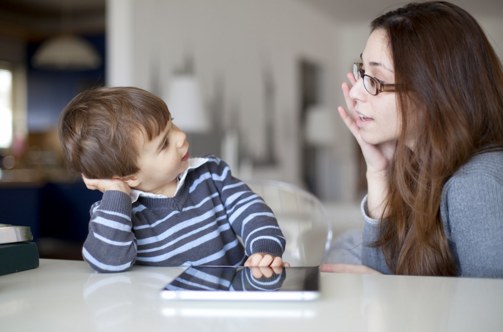 Little boy using the ipad