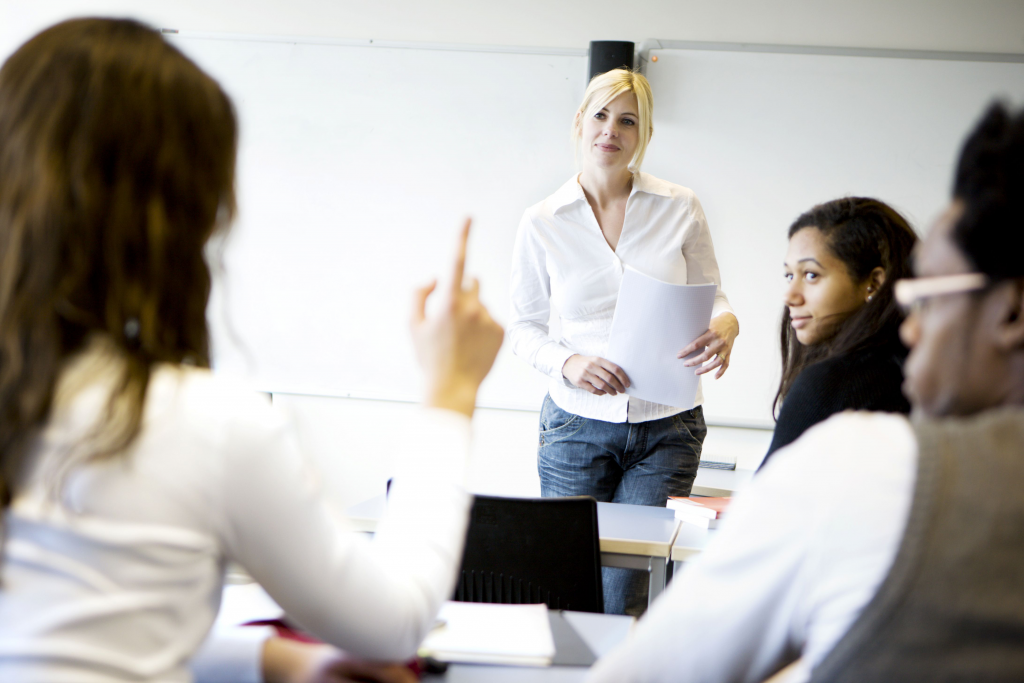 Teacher in front of class