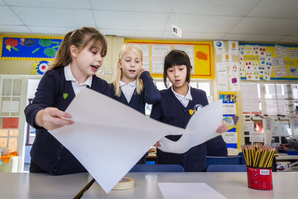 young pupils working together on a task