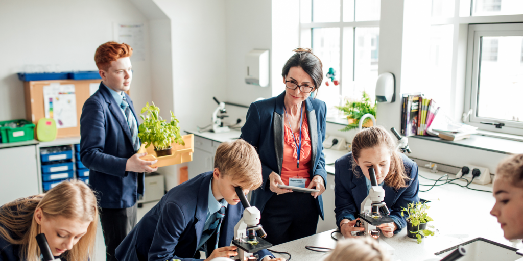 Ofsted inspector observing students