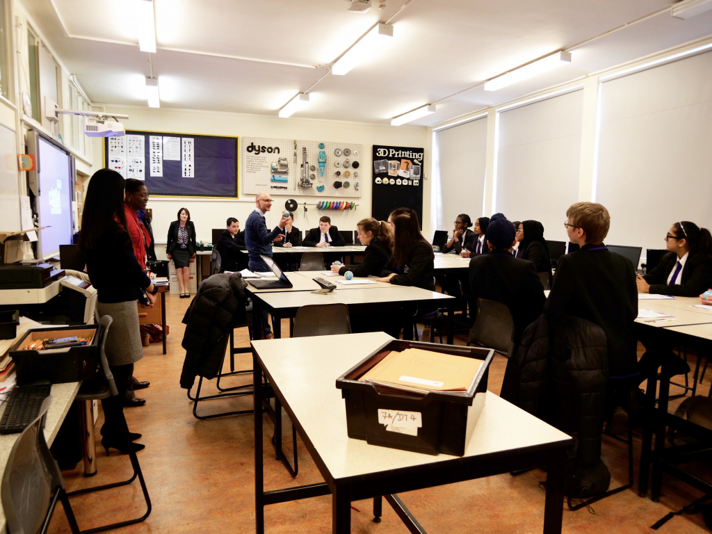 Students and teachers in a classroom