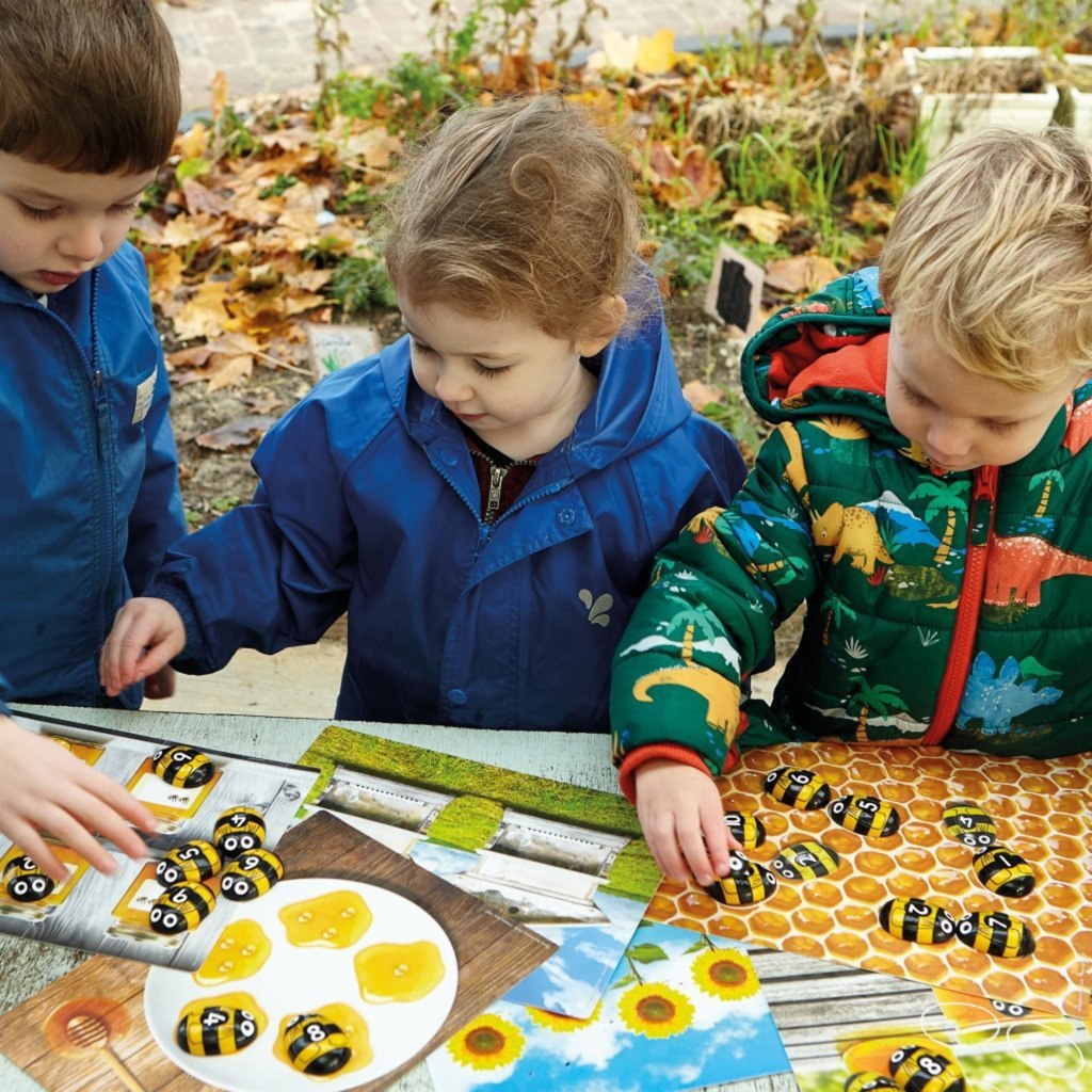 pre-school children outside maths