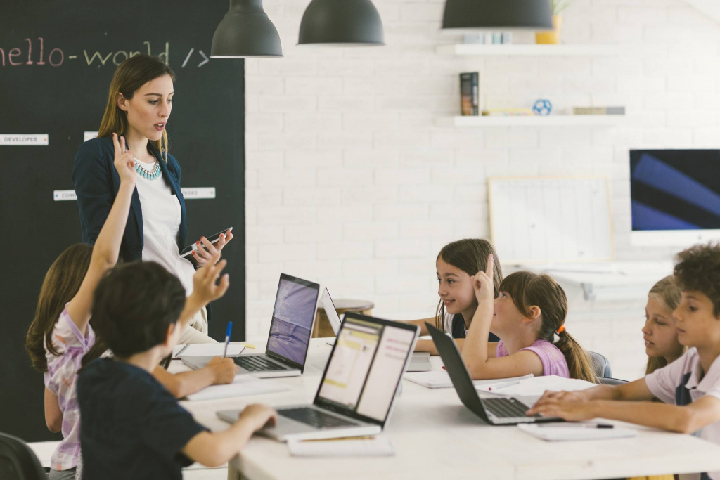 Classroom with laptops